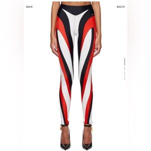 Mugler Red and Black Leggings